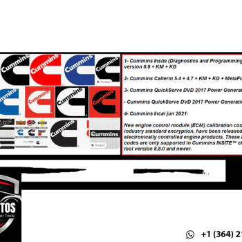 Cummins Software + Database (INSITE 8.8 + Calterm + Incal 2021 + QuickServe DVD)