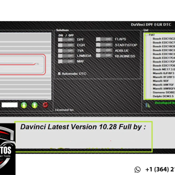 DaVinci Latest Version 10.28 – Advanced Automotive EGR, DPF, DTC, ADBLUE Remover Software