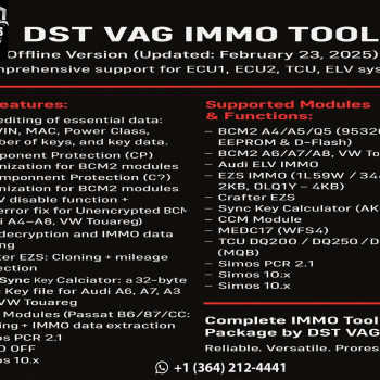 ♦️ DST VAG IMMO TOOL – Offline IMMO & Data Editing Suite ♦️