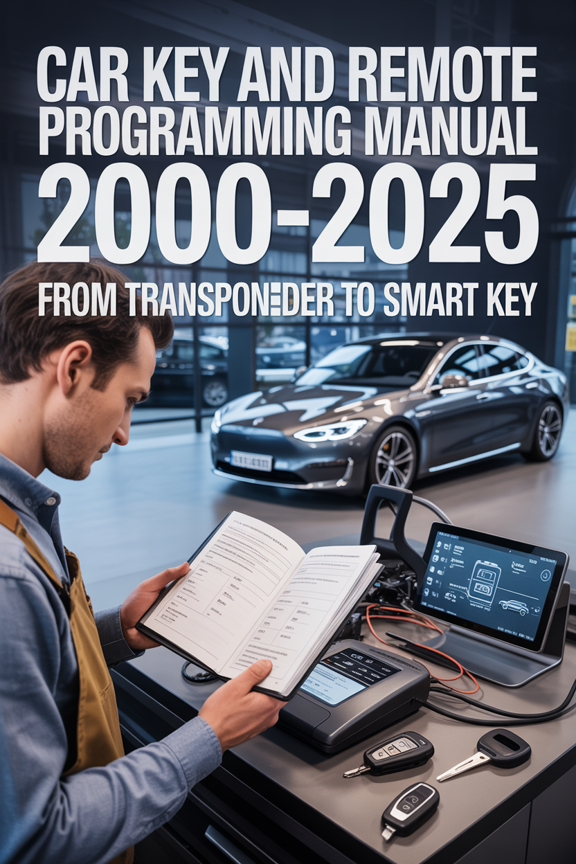 Car Key Programming Manual Cover with Contact Info_ideogram Car Key Programming Manual Cover with Contact Info_ideogram